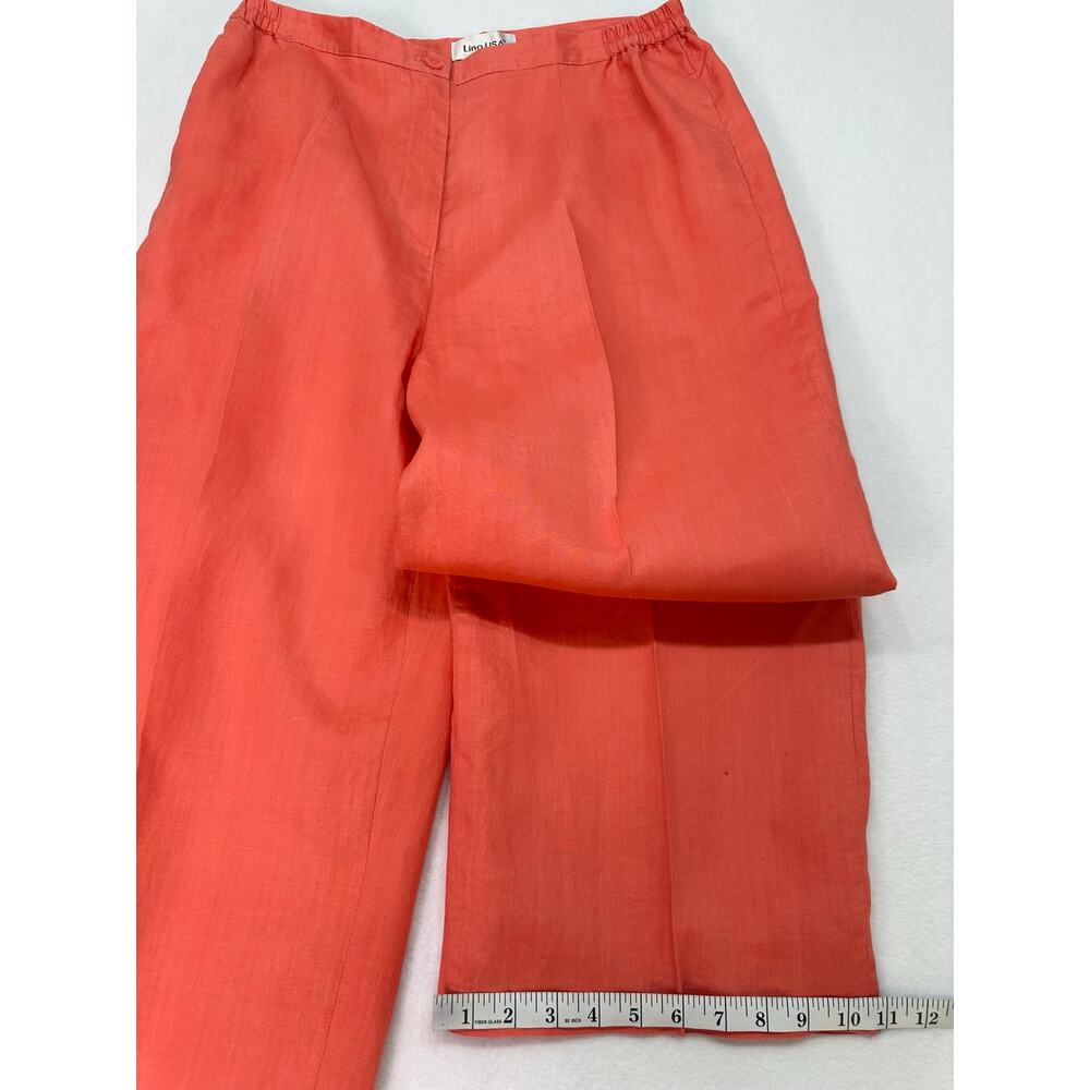 Lino USA 100% Linen Coral Capri Trousers Wide Leg Pants Women’s Size XL - Picture 11 of 11